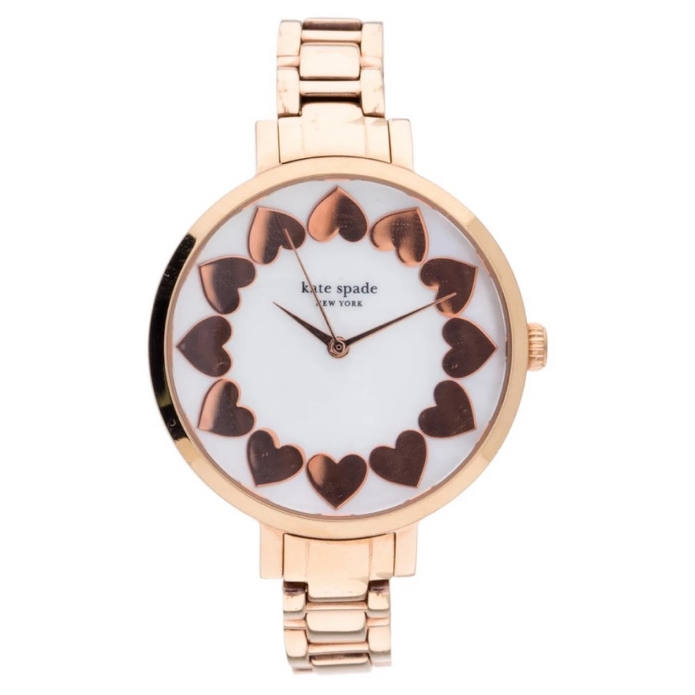 Kate Spade Rose Gold Gramercy Park Watch with Hearts